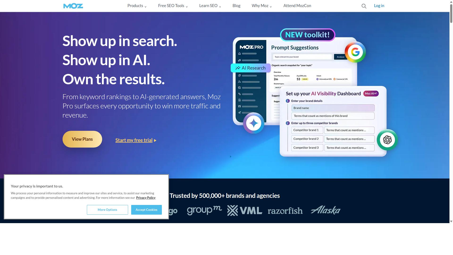 Moz Pro website
